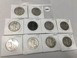 Lot of 10 Assorted Date Walking Liberty Halves