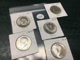Lot of 5 1964 Kennedy Half Dollars