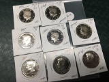 Lot of 8 1970's Proof Kennedy Half Dollars, All Different Dates
