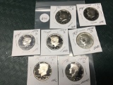Lot of 7 1970's Proof Kennedy Half Dollars, All Different Dates