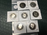 Lot of 7 1970's Proof Kennedy Half Dollars, All Different Dates