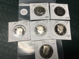 Lot of 6 1970's Proof Kennedy Half Dollars, All Different Dates