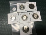 Lot of 6 1970's Proof Kennedy Half Dollars, All Different Dates