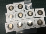 Lot of 10 1980-1989 Proof Kennedy Half Dollaras