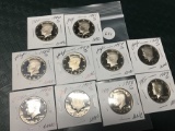 Lot of 10 1980-1989 Proof Kennedy Half Dollaras