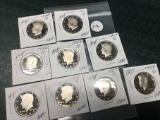 Lot of 9 1980's Proof Kennedy Half Dollars