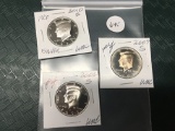 Lot of 3 2006, 2007, 2010 Proof Kennedy Half Dollars