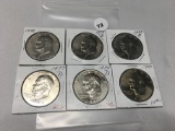 Lot of 6 Ike Dollars