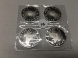 Lot of 4 One Ounce Silver Rounds
