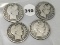 1911-D, 1911-S, 1912, 1912-D Barber Half Dollars