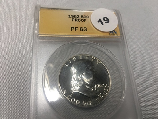 1962 Franklin Half ANACS PF63