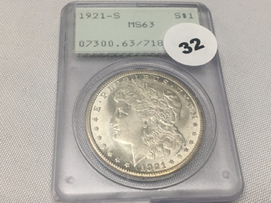 1921-S Morgan Dollar PCGS MS63