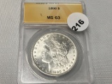1890 Morgan Dollar ANACS MS63