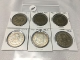 Lot of 6 1950's-60's Mexico Peso
