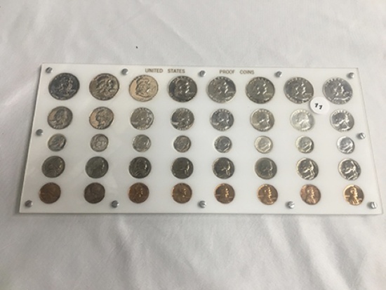 1954, 55, 56, 57, 58, 59, 60, 61 Proof set