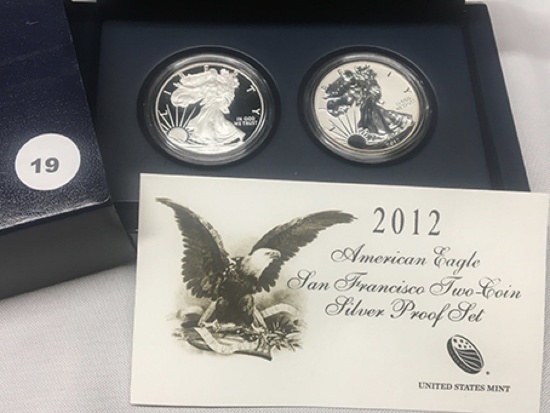 2012 American Eagle SanFransico 2 coin Silver proof set