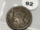 1852 Large Cent