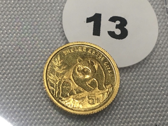 1990 5 yuan Panda Gold