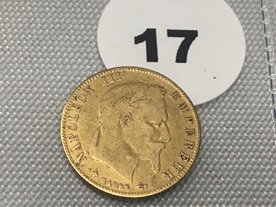 1865 5 Francs Gold, France, Napolean III