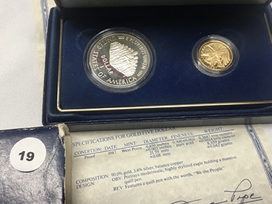 1987 Silver Dollar & Gold $5 (West Point proof)