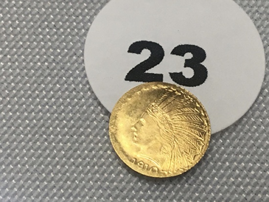 Small Thin 1910 $10 Souvenier Gold, Miniature