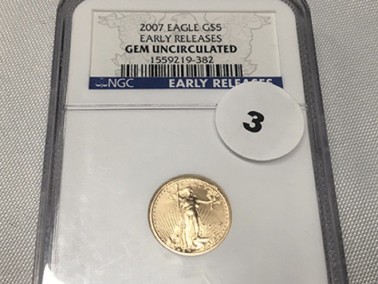 2007 Gold Eagle $5 NGC Gem Unc.