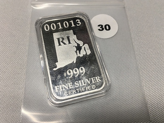 1 Troy oz. Silver Bar