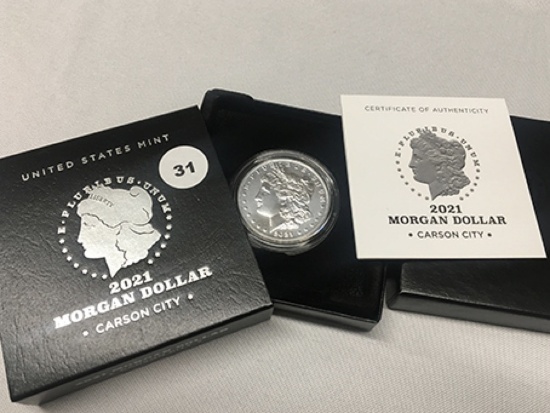 2021 CC Morgan Dollar, Unc. w/COA