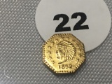 1852 1/4 Cal. Gold