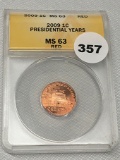 2009 Lincoln Cent ANACS MS63 Red
