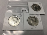 Lot of 3 1964 Kennedy Half Dollars