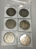 6x$ 1889-0, (3) 1900-0, 03, 01-0 Morgan Dollars