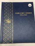 Partial Book 1916-45 Mercury Dimes Less 16-D, 21, 21-D, 42/1 (74 Coins)