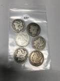 6x$ 1878, 79-S, 84, 87-0, 89-0, 91 Morgan Dollars