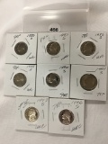 Lot of 8 1980's, 90's Proof Jefferson Nickles