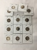 Lot of 13 1980's, 90's, 2000's, Proof Jefferson Nickles