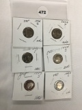 Lot of 6 Proof & Unc Roosevelt Dimes