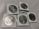 Lot of 5  1 Troy oz Silver Rounds