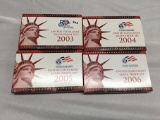 Lot of 4 2003, 2004, 2005, 2006 Silver Proof Sets