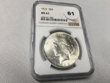 1922 Peace Dollar, NGC MS63