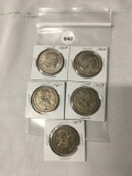 1958, 59, 61, 64, 66 Mexican Peso