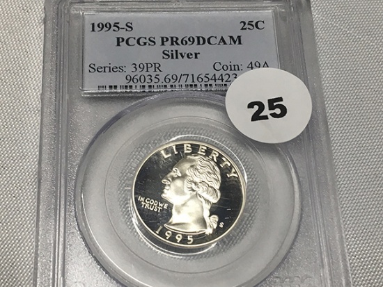 1995-S Silver Washington Quarter PCGS PR69 DCAM