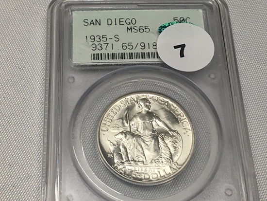 1935-S San Diego Comm Half PCGS MS65