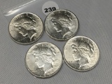 4x$ 1922, 23, 24, 25 Peace Dollars Unc.