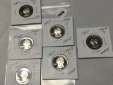 Lot of 6 1980's - 90's Proof Washington Quarters