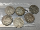 6x$ 1922-S Peace Dollars