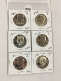 Lot of 6 (3) 1968-S, (3) 1969-S Proof Kennedy Half Dollars