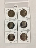 Lot of 6 1980's Proof Kennedy Half Dollars
