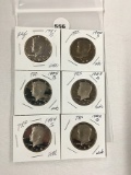 Lot of 6 1980's Proof Kennedy Half Dollars