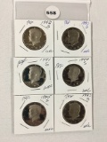Lot of 6 1980's Proof Kennedy Half Dollars